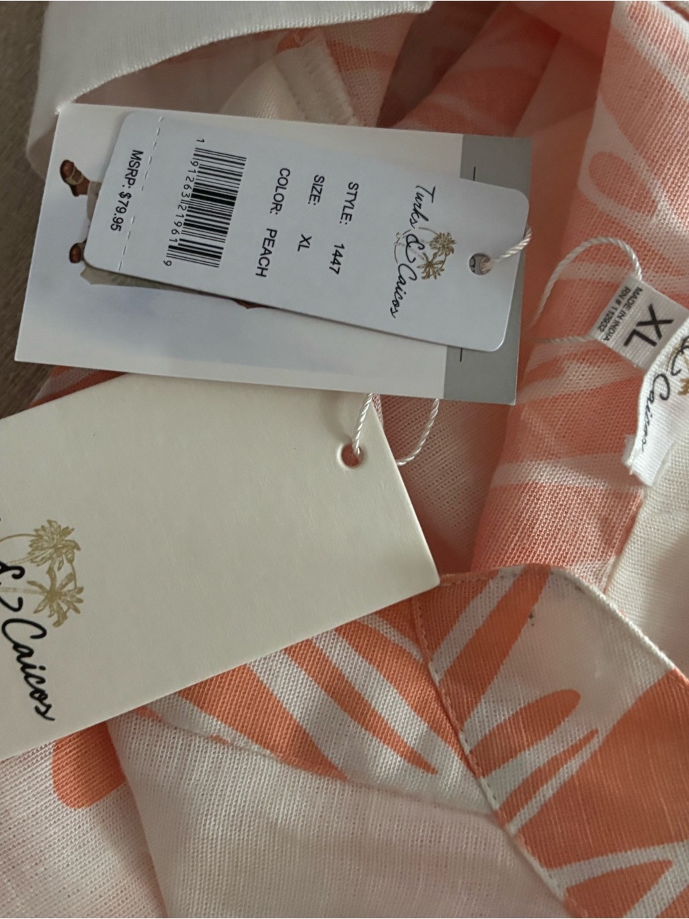 Women’s Floral Two-Piece Pantsuit - Peach & White - Picture 2 of 7